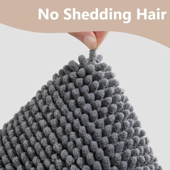 Hurtigtørrende Chenille Absorberende Skridsikker Badeværelsesmåtte, 40x60cm, Grå