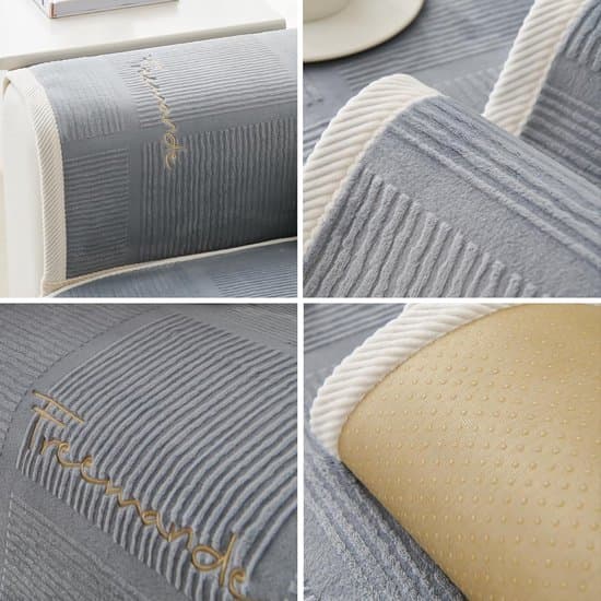 Texturerat benvitt universellt högelastiskt L-format hörnsofföverdragset