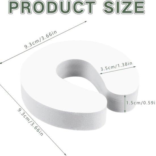 Skumgummi dørstoppere - C-formet - Hvid - 6-pak