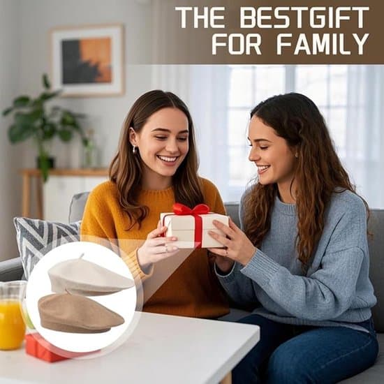 2-pack basker - Medium - 56-58 cm - Klassisk fransk basker - Dambasker - Klassisk konstnärsbasker - Vinterbasker - Beige, Kamel