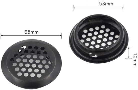 Runde ventilationsgitre i rustfrit stål, konvekse ventilationsgitre, velegnet til køkkenskabe og garderobeskabe, 30 stk. (sort).