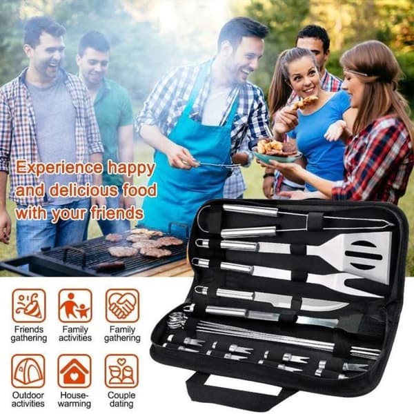 Grillredskapsset - Rostfritt Stål - Bärbart Set - Hållbart - Tål Maskindisk
