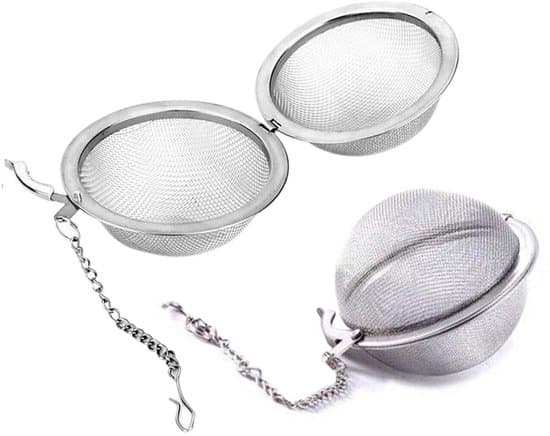 Tesil i rustfrit stål, intervaldiffusor, tesæt, tekugler, smagsstoffer, velegnet til 2 tesier i rustfrit stål, 2,1 tommer.
