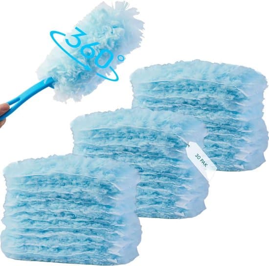 30-pack 360° engångsdukar kompatibla med Swiffer Dusters, blå