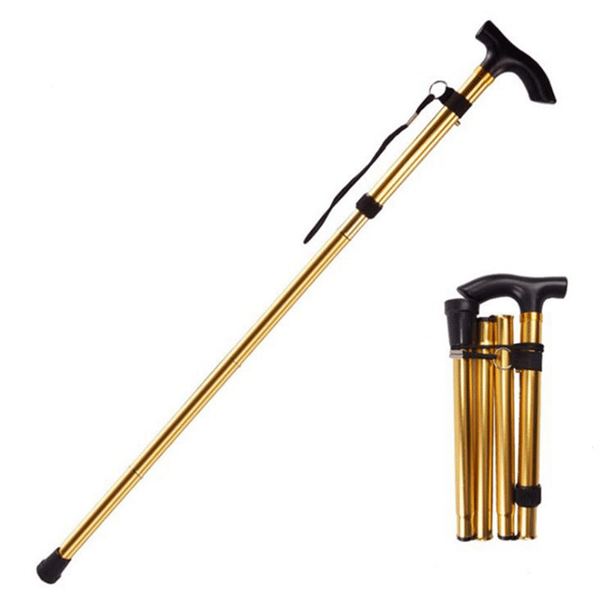 Trekkingstave, campingstave, vandrestave, foldbare vandrestave, guld