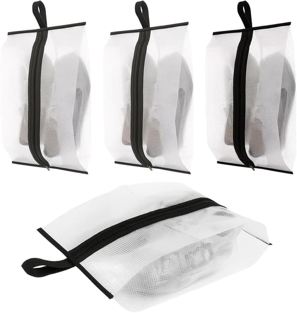 Skopåsar - Vattentäta reseskoväskor - 4-pack - 20x40 cm - Svart