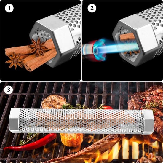 Rökrör för grill - Hållbart rostfritt stål - 30,5 cm