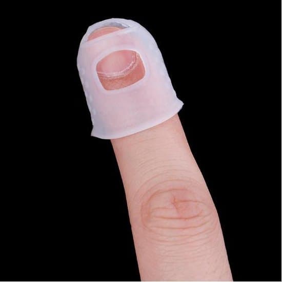Gitarrfingerplektrum - Silikon - Transparent - 4-pack - Storlek L