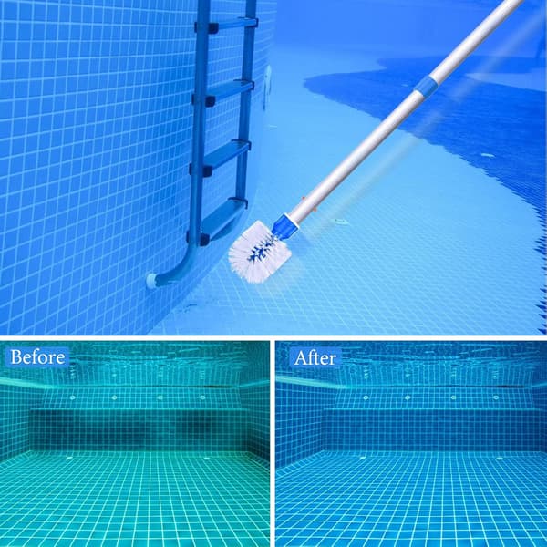 Tilbehør til poolrengøring - poolkantbørste, poolrengøringsbørste