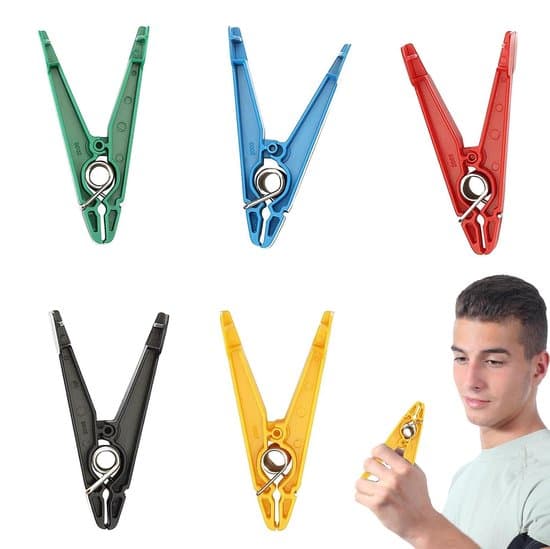 Et sæt med 5 fingerstyrkere til håndterapi og gribetræning.