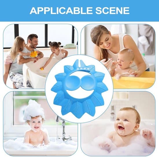 Babyshampoo-hætte, børneshampoo-hætte, vandtætte ørekopper, babybadehætte, blå