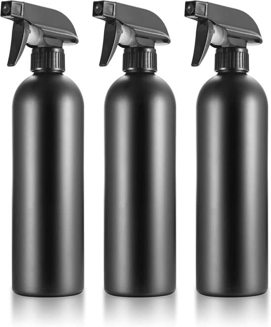 kpl suihkepulloja 500 ml, mustat suihkepullot, kampaajan suihkepullot, kasvien suihkepullo, pumppusuihkepullo, suihkepullo, hiukset (musta)