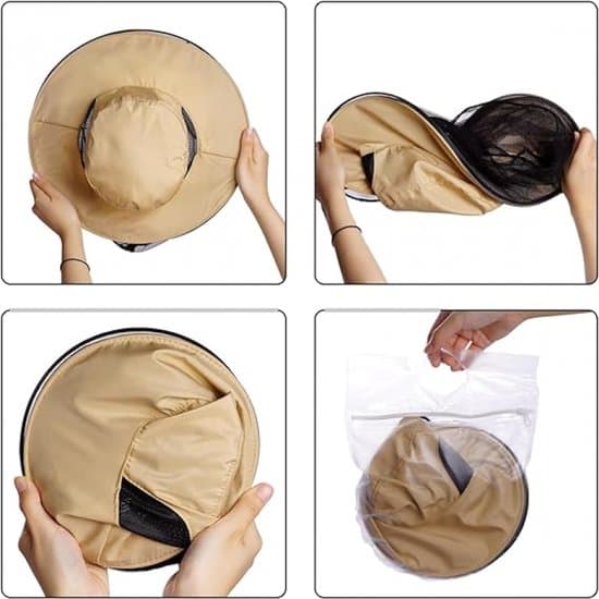 2-pack vikbar polyester myggnätsfiskarhatt med slöja