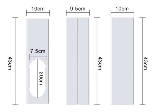 Justerbart 43-129 cm AC Vinduesforseglingssæt - Til 15 cm Slange
