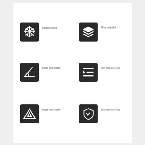 Tabletstander køleplade, bærbar computerstander i aluminiumslegering, kraftig køleventilator