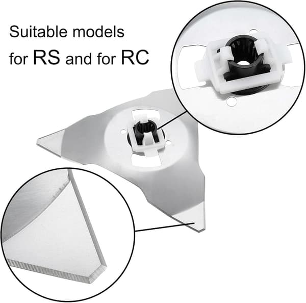 Udskiftningsknive i rustfrit stål til robotplæneklippere, specifikt til Robomow RS RC model plæneklipperknive.