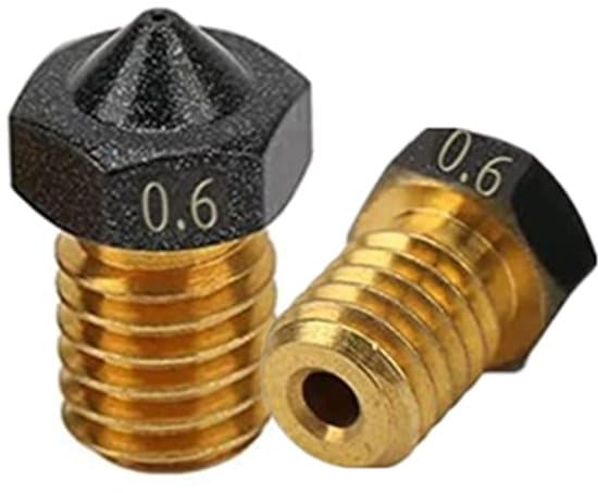 3D-printer reservedele - 3D-printer dyser - 2-delt E3D vulkanske støbedyser 0,6 mm, egnet til 1,75 mm Ender3 Pro/CR10/S