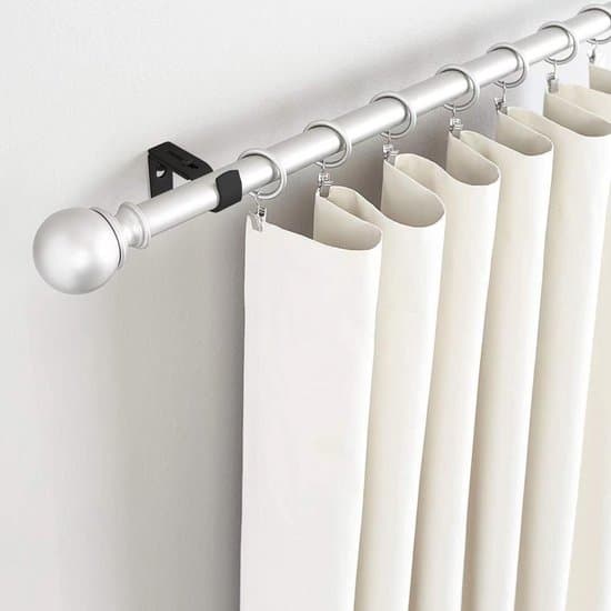 Premium Gardinstångsfästen - 2-pack Justerbara Väggfästen för 2,54 cm Gardinstänger (Silver)