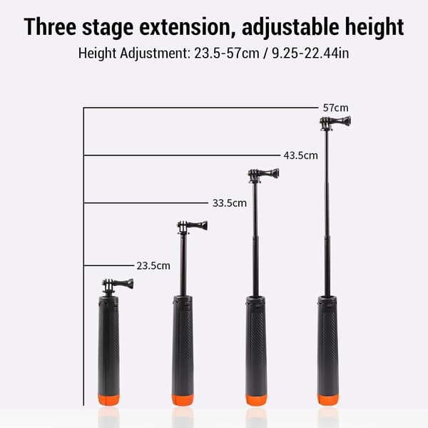 4-i-1 Flytande Selfiestick Stativ - Orange