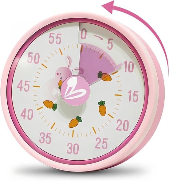 Barnvänlig visuell timer - Mekanisk timer - Magnetisk 60-minuters timer - För kök, klassrum och kontor