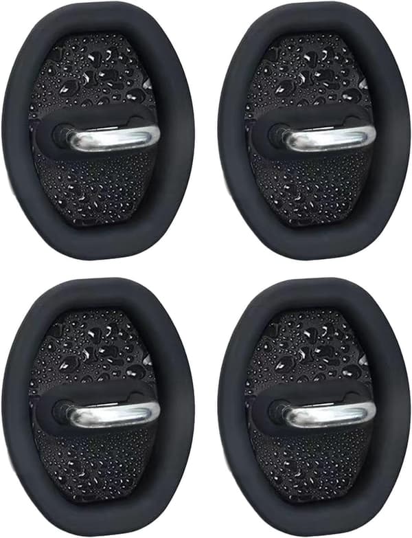 Bildörrlås silikonskydd - 4-pack dämpande skydd - svart