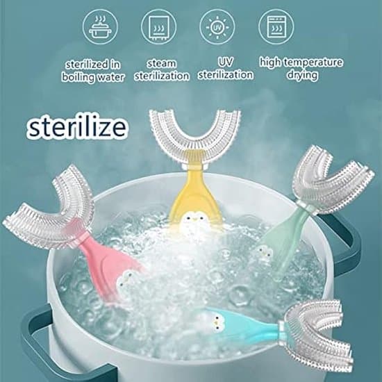 2-pack 360° U-formade tandborstar, barn i åldern 2-8 år