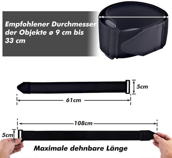Elastiskt kardborrebälte - Multifunktionellt - 4-pack - 61 x 5 cm