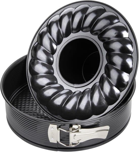 Kakformar, springform med platt och rörformad bas Ø 24 cm, svart metallic