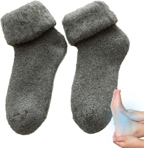Varma och bekväma strumpor - U-formad häl - rundad mudd - elastisk fåll - vinterstrumpor - vadderade och fleecefodrade snöstrumpor - sovstrumpor