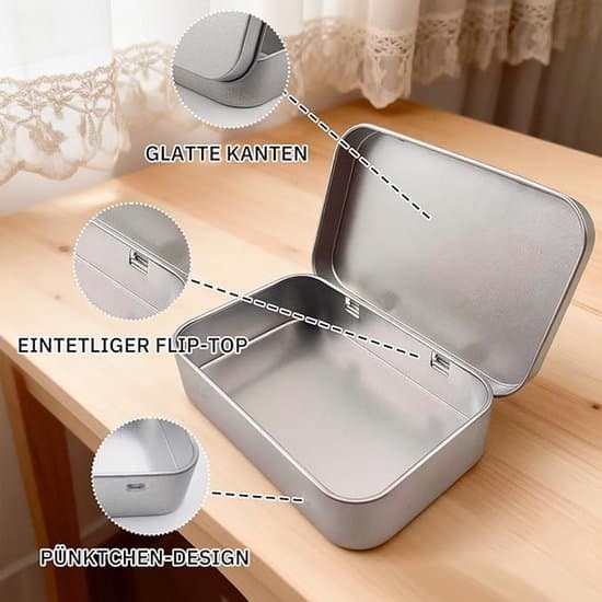 8-pack stapelbara mini-förvaringsburkar i metall med lock - Silver