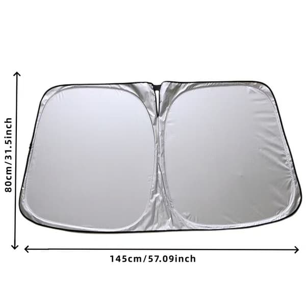 2-pack vikbara solskydd för vindruta och sidorutor i mesh (145x80cm)