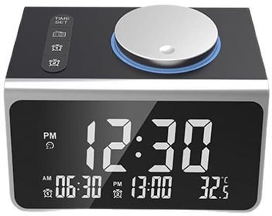 Digital Radio Vækkeur, dæmpbart til børn og voksne, Sort