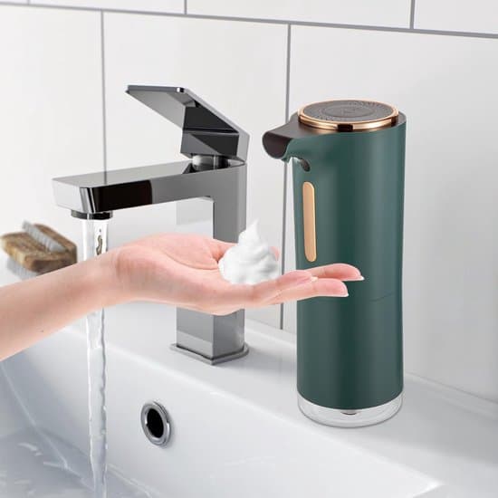 Genopladelig infrarød sensor sæbedispenser, 250 ml, Grøn