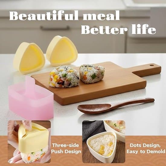 8-delat triangulärt sushiformset för DIY-risbollar