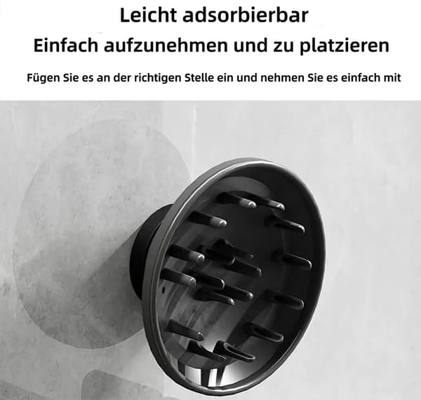 Hårtorksställ, hårtorksställ för Dyson hårtorkar, väggmonterat hårtorksställ med 5 magnetiska munstyckshållare, grå.