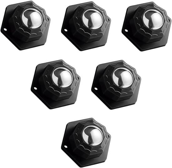 6-pack 31 mm svarta självhäftande mini-möbelhjul