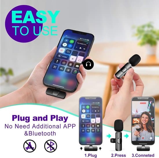 2,4 GHz Mini Clip-On Trådløs Lavalier Mikrofon til Vlogging & Interviews