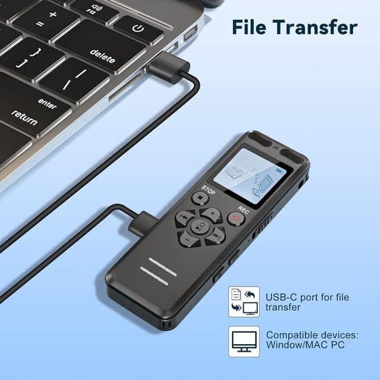 Diktator 8GB – 1536kbps, display, USB-C, støjreduktion, one-touch
