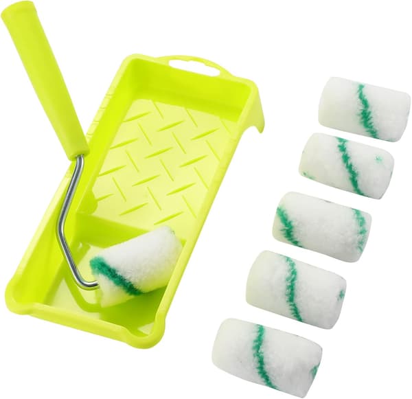 8-pack 2-tums mini-målarrollerset, högdensitetstygrollers med ram och tråg för DIY-stencilprojekt