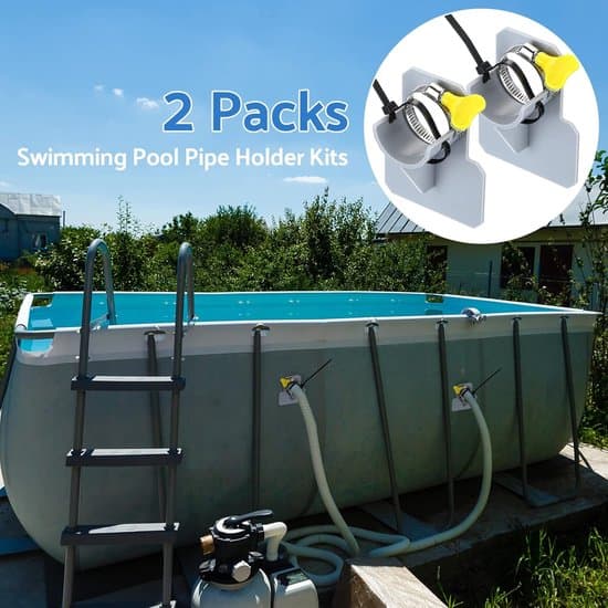 2-pack poolslangsfästen, tillbehör mot hängande, grå