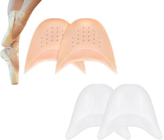 2-pack perforerade tåskydd i silikon och mjuka metatarsalskydd för balett