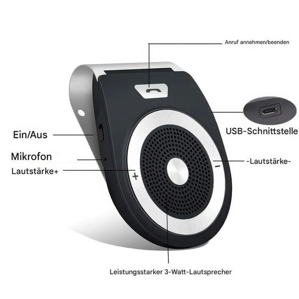 Bluetooth håndfrit bilsæt, smartphone lydmodtageradapter, stemmestyring