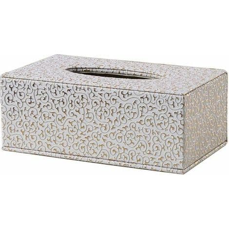 Rektangulär näsdukslåda i läder, lämplig för hem/kontor/bil (guld)