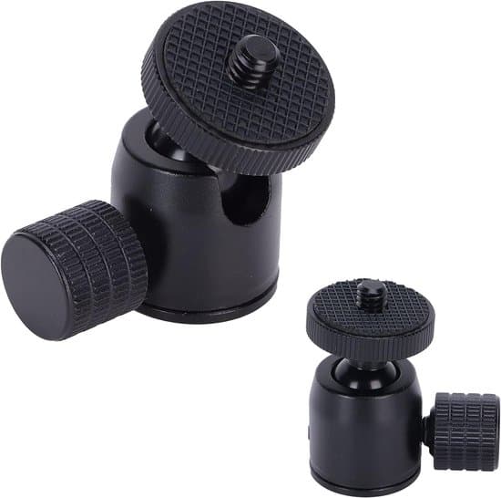 Mini stativkuglehoved med 1/4 tomme skrue og skoadapter til DSLR-kamera ringlys (sort kugle)