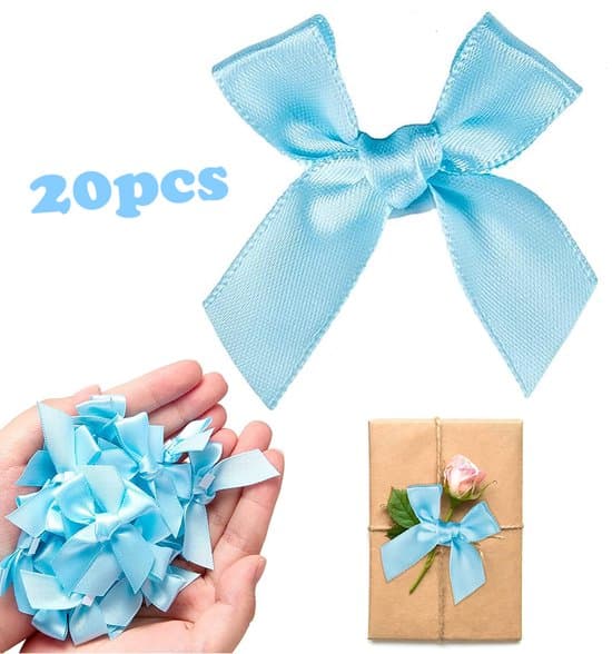 20-pack blåa bandrosetter - DIY-dekoration/hantverksmaterial