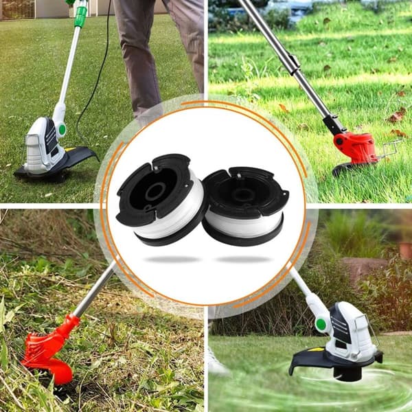 Klippespoler til Black & Decker plæneklippere, inklusive 6 klippespoler, 1 spolehætte og 1 fjeder.