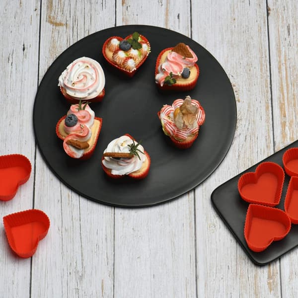 12-pack silikonmuffinsform med hjärtformade cupcakeformar