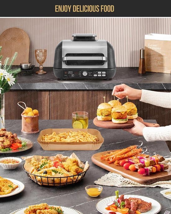 Foring til Ninja airfryer, rektangulær bageplade FG551, 6-i-1 bageplade airfryer tilbehør, egnet til Ninja XL - 100 ark