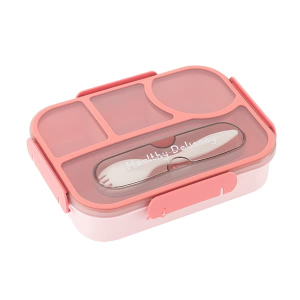 Bento-boks med 4 rum, 1100 ml, lavet af polypropylen.