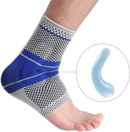 Ankelbandage – Elastiskt, andningsbart, kompression, med silikonstabilisator